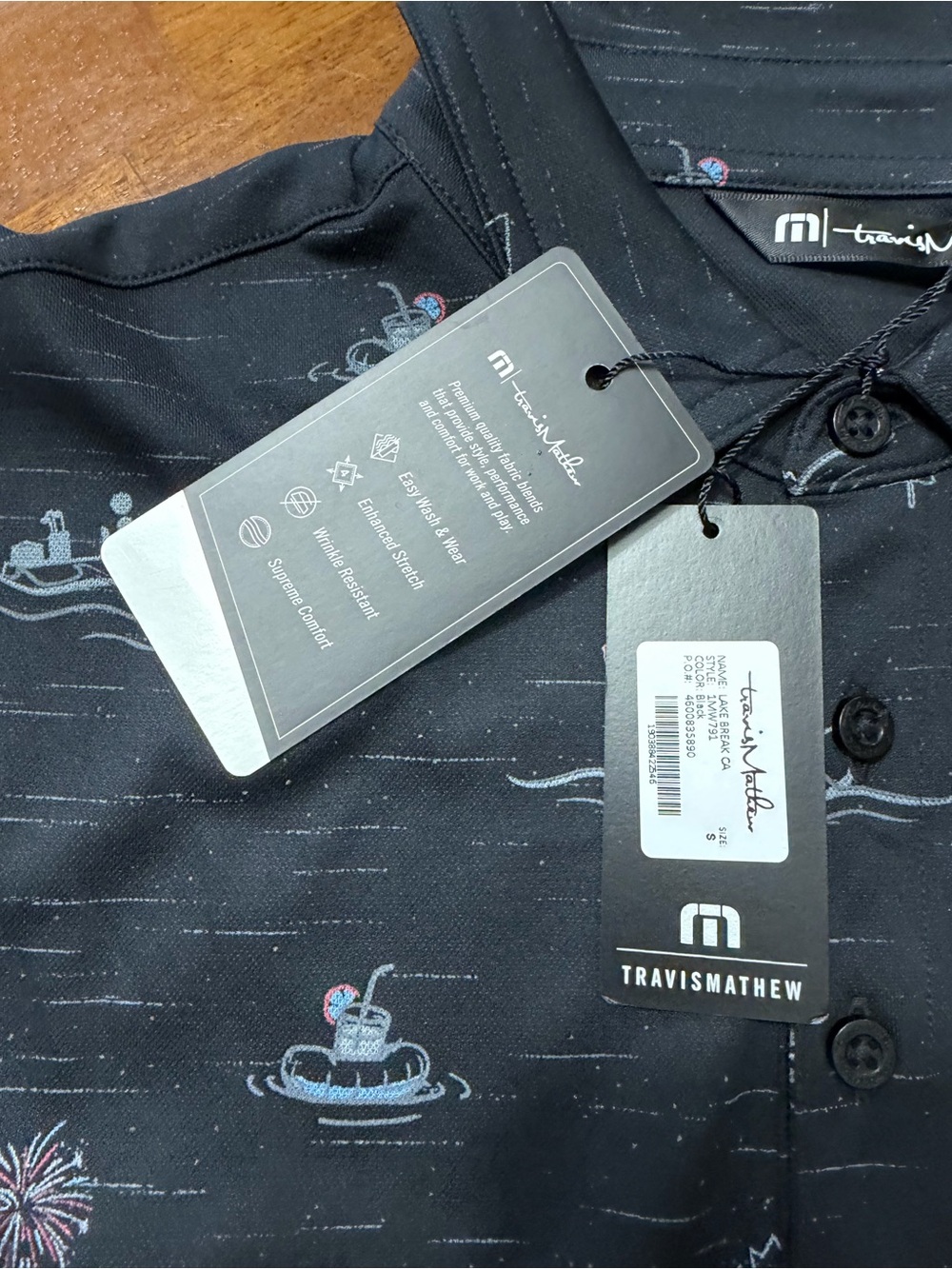 Brand New Travis Mathew CANADA Lake Break Polo Shirt Men’s Size Small MSRP $120 - Picture 7 of 10